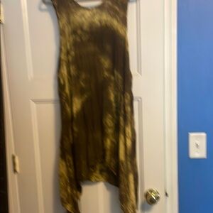 Chic Asymmetrical Green Sleeveless Mini Dress